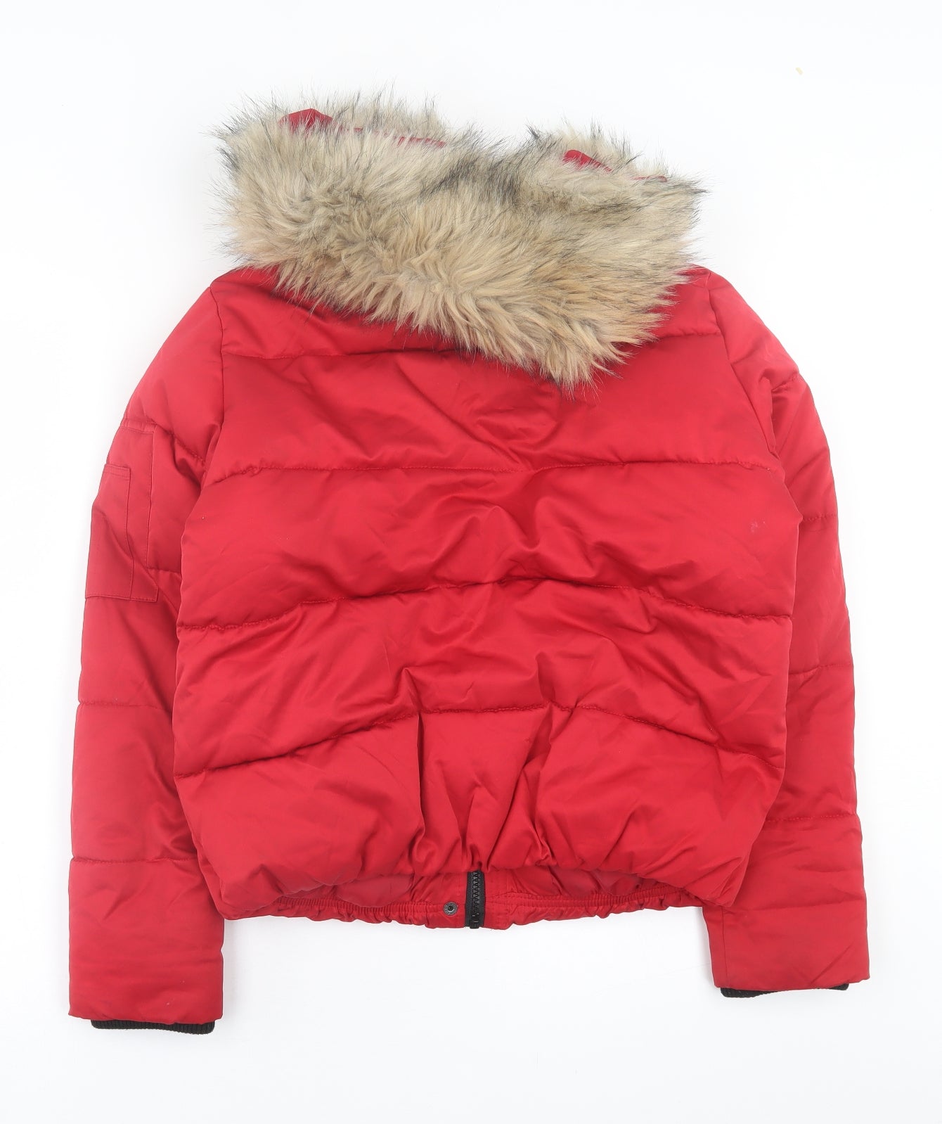 River Island Womens Red   Pea Coat Coat Size S  Zip