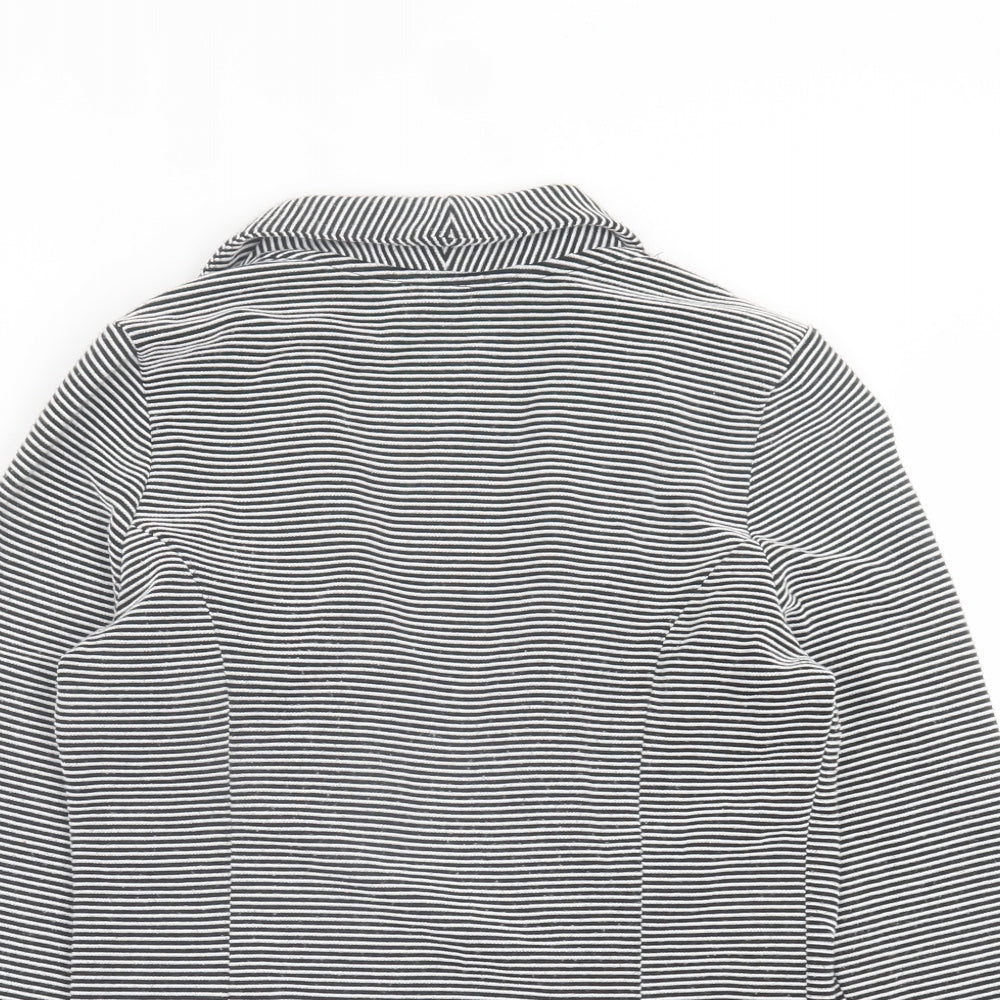 NEXT Womens White Striped  Jacket Blazer Size 10