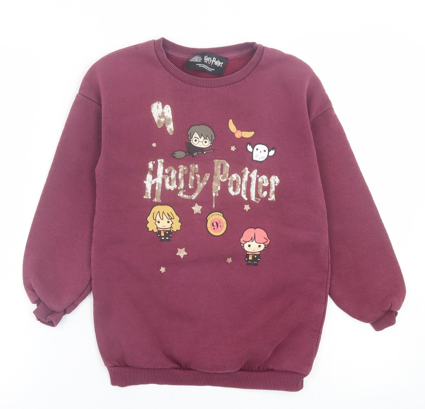 Primark Girls Purple  Cotton Pullover Sweatshirt Size 8-9 Years  Pullover - Harry Potter