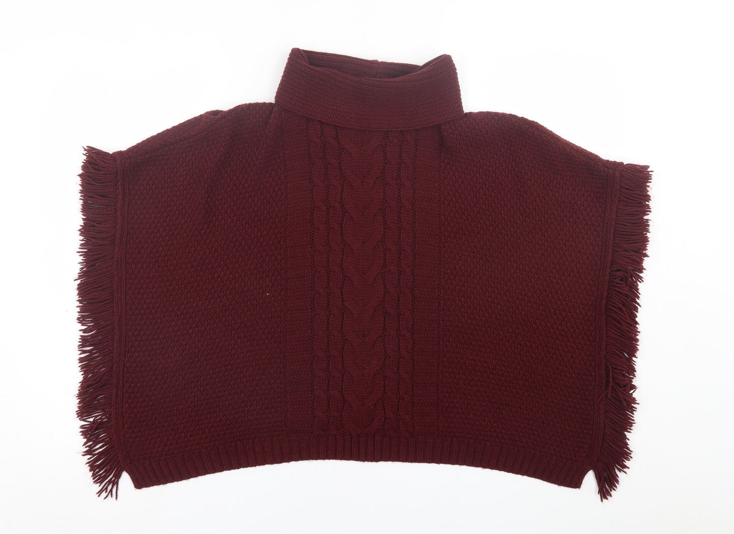 NEXT Womens Purple Roll Neck  Acrylic Cape Jumper One Size