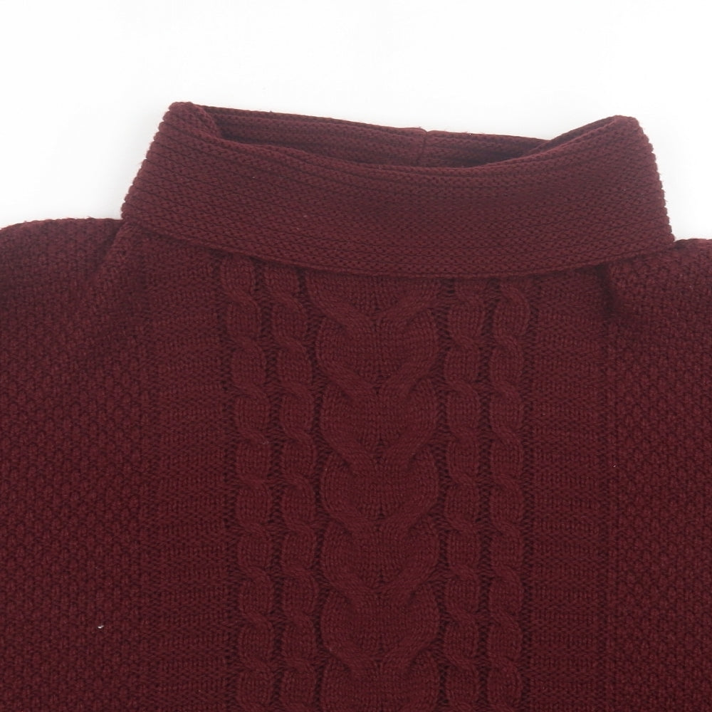 NEXT Womens Purple Roll Neck  Acrylic Cape Jumper One Size