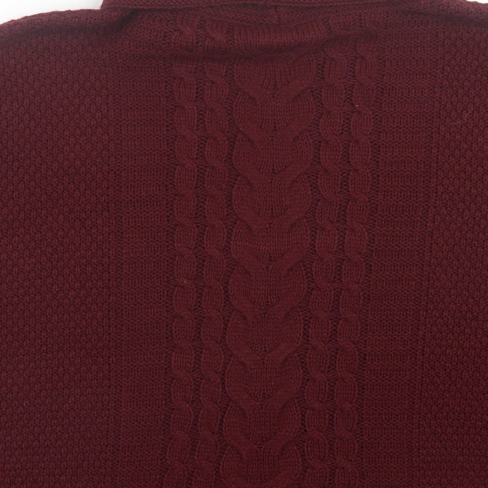 NEXT Womens Purple Roll Neck  Acrylic Cape Jumper One Size