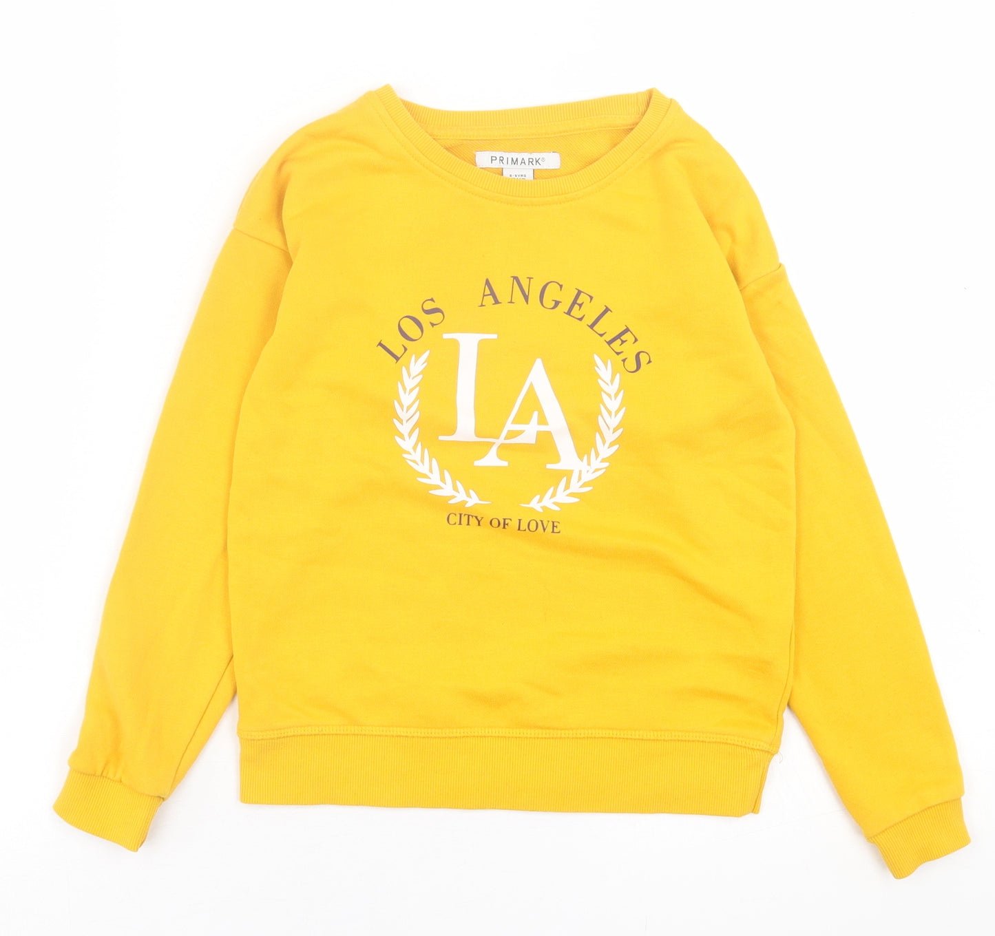 Primark Boys Yellow  Cotton Pullover Sweatshirt Size 8-9 Years  Pullover