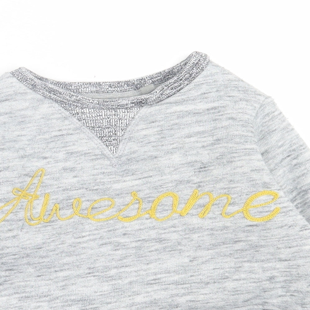 NEXT Boys Grey  Cotton Pullover Sweatshirt Size 2-3 Years  Pullover - Fleece Lining