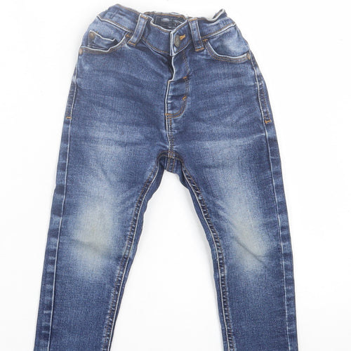 NEXT Boys Blue  Cotton Capri Jeans Size 12-18 Months  Button