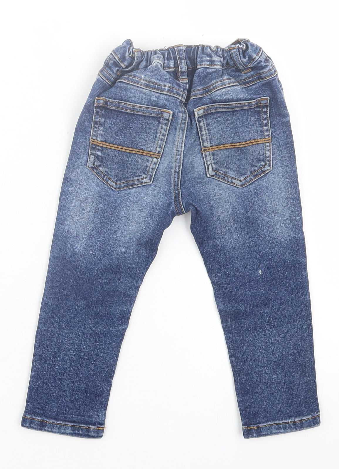 NEXT Boys Blue  Cotton Capri Jeans Size 12-18 Months  Button