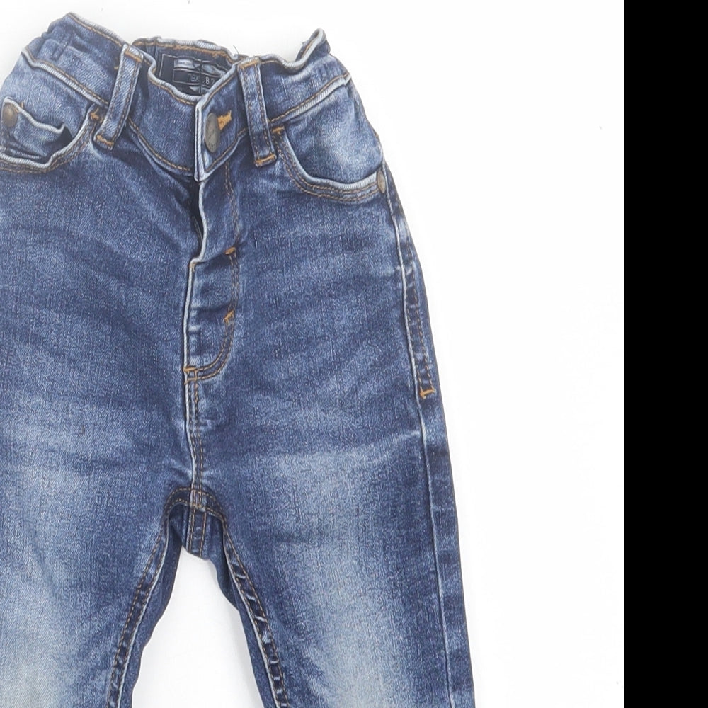 NEXT Boys Blue  Cotton Capri Jeans Size 12-18 Months  Button