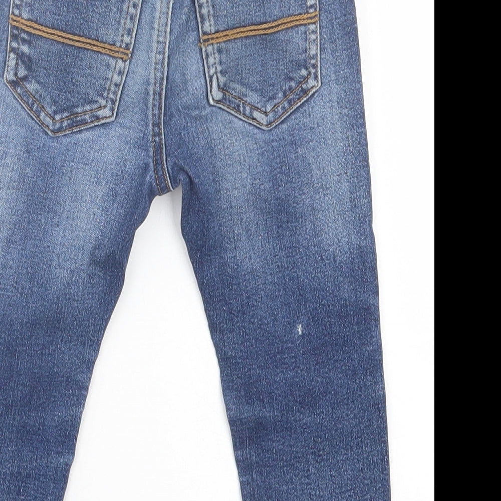 NEXT Boys Blue  Cotton Capri Jeans Size 12-18 Months  Button