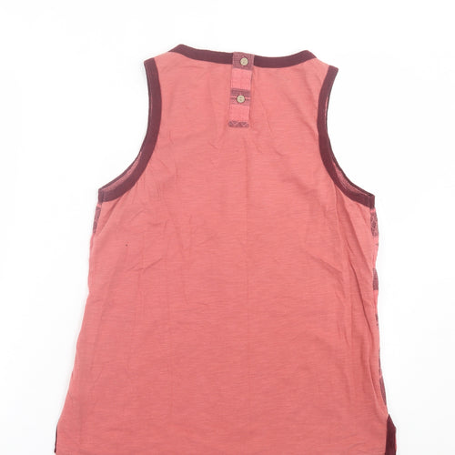 NEXT Womens Pink Striped Cotton Basic Tank Size 12 Scoop Neck
