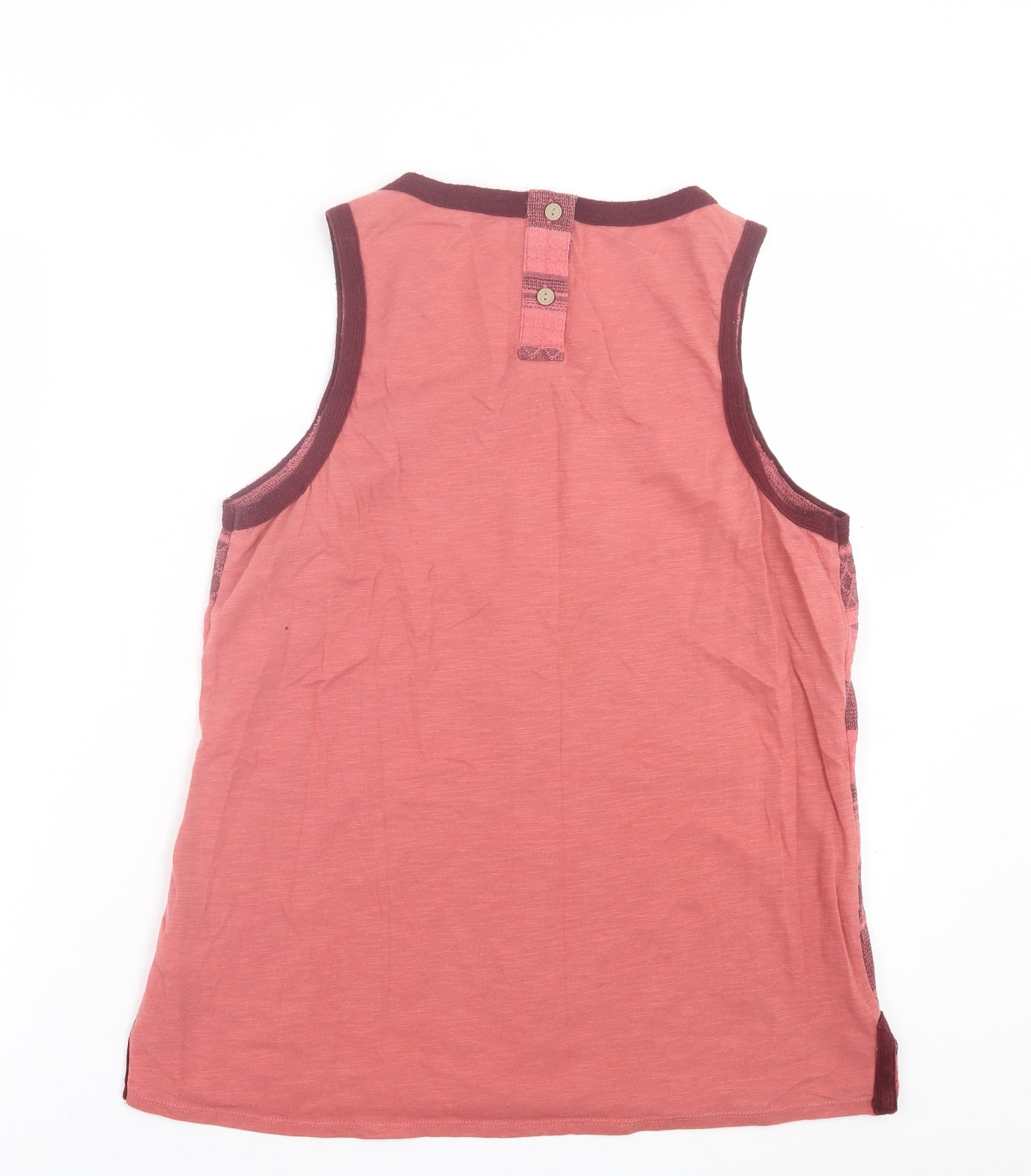 NEXT Womens Pink Striped Cotton Basic Tank Size 12 Scoop Neck