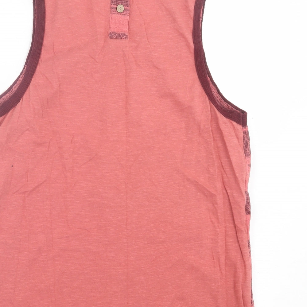 NEXT Womens Pink Striped Cotton Basic Tank Size 12 Scoop Neck