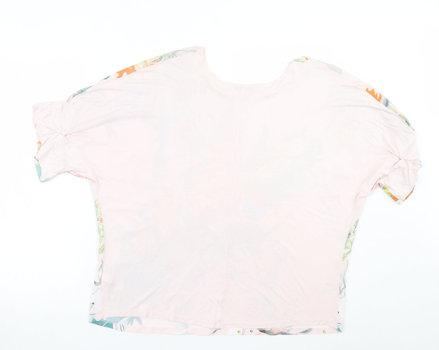 NEXT Womens Pink Floral Viscose Basic T-Shirt Size 18 Crew Neck