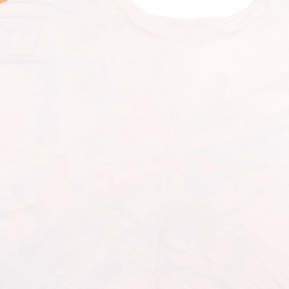 NEXT Womens Pink Floral Viscose Basic T-Shirt Size 18 Crew Neck