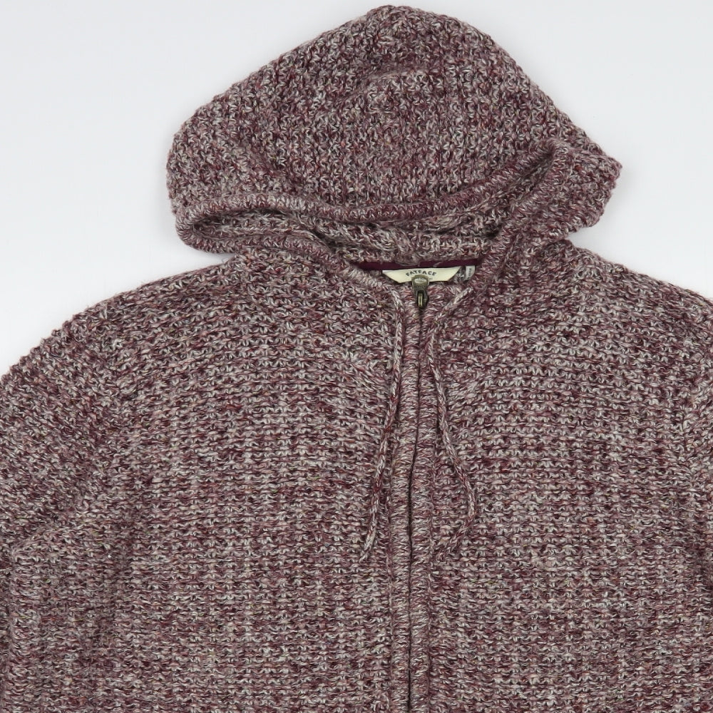 Fat Face Womens Purple Round Neck  Acrylic Full Zip Jumper Size 18