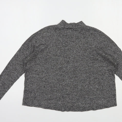 H&M Womens Grey Mock Neck  Polyester Pullover Jumper Size S
