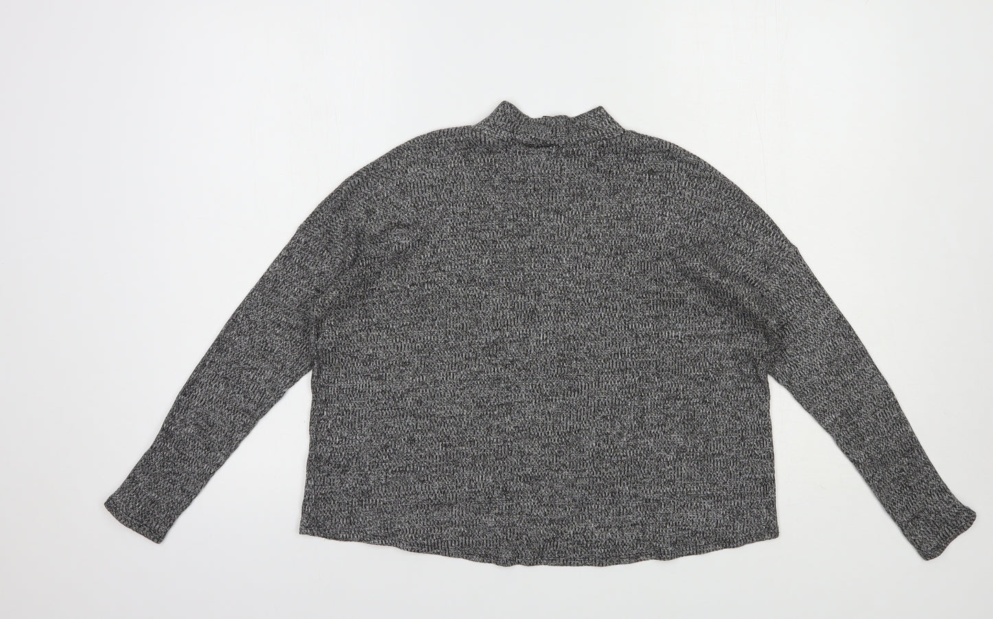 H&M Womens Grey Mock Neck  Polyester Pullover Jumper Size S