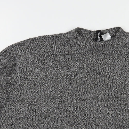 H&M Womens Grey Mock Neck  Polyester Pullover Jumper Size S
