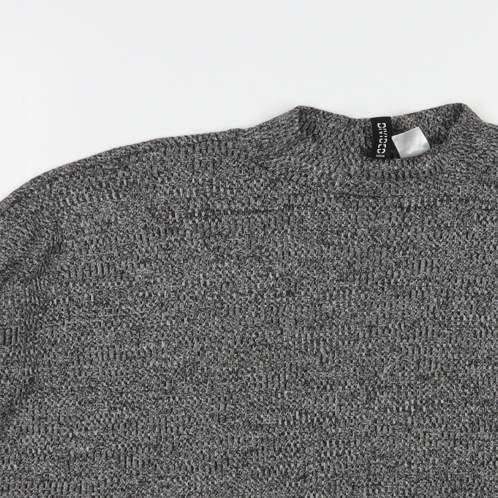 H&M Womens Grey Mock Neck  Polyester Pullover Jumper Size S