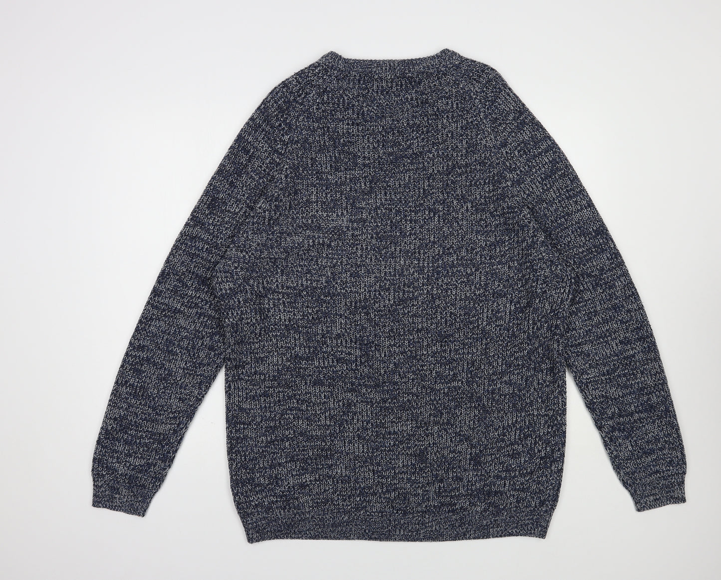 George Mens Blue Crew Neck  Acrylic Pullover Jumper Size XL