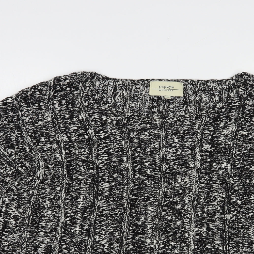 Papaya Womens Grey Boat Neck  Cotton Pullover Jumper Size 10