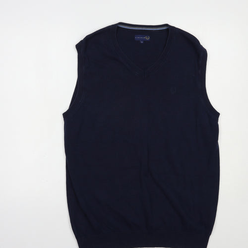 Matalan Mens Blue V-Neck  Cotton Vest Jumper Size L