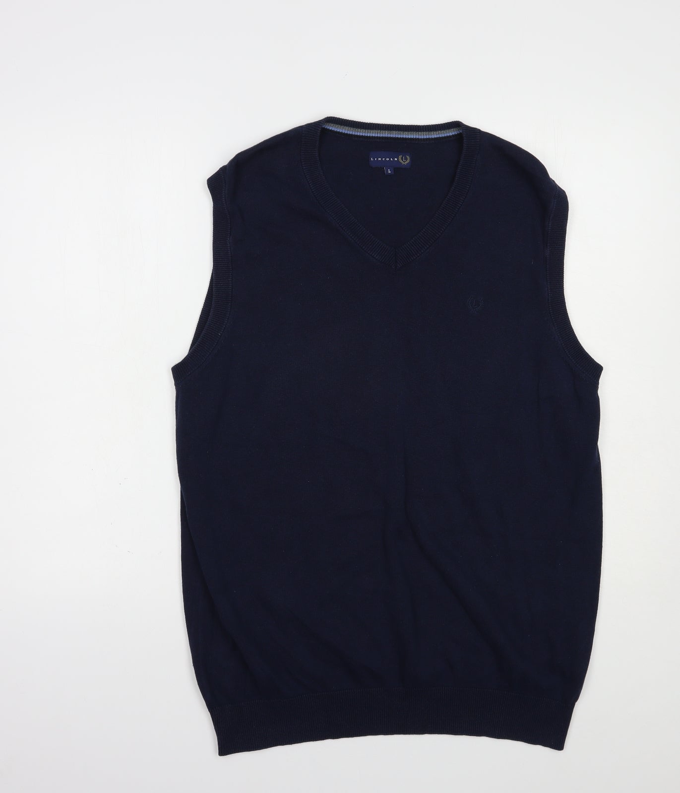 Matalan Mens Blue V-Neck  Cotton Vest Jumper Size L