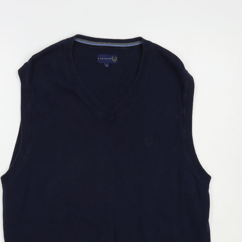 Matalan Mens Blue V-Neck  Cotton Vest Jumper Size L