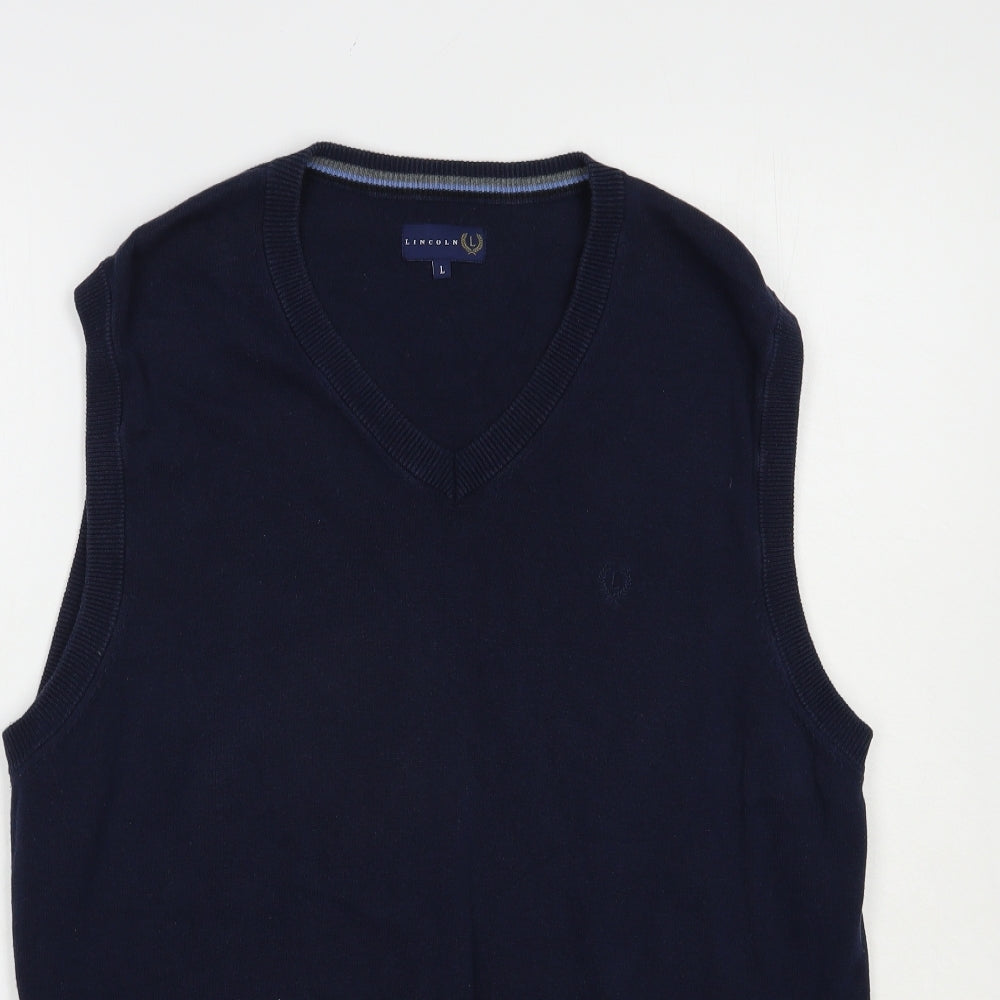 Matalan Mens Blue V-Neck  Cotton Vest Jumper Size L