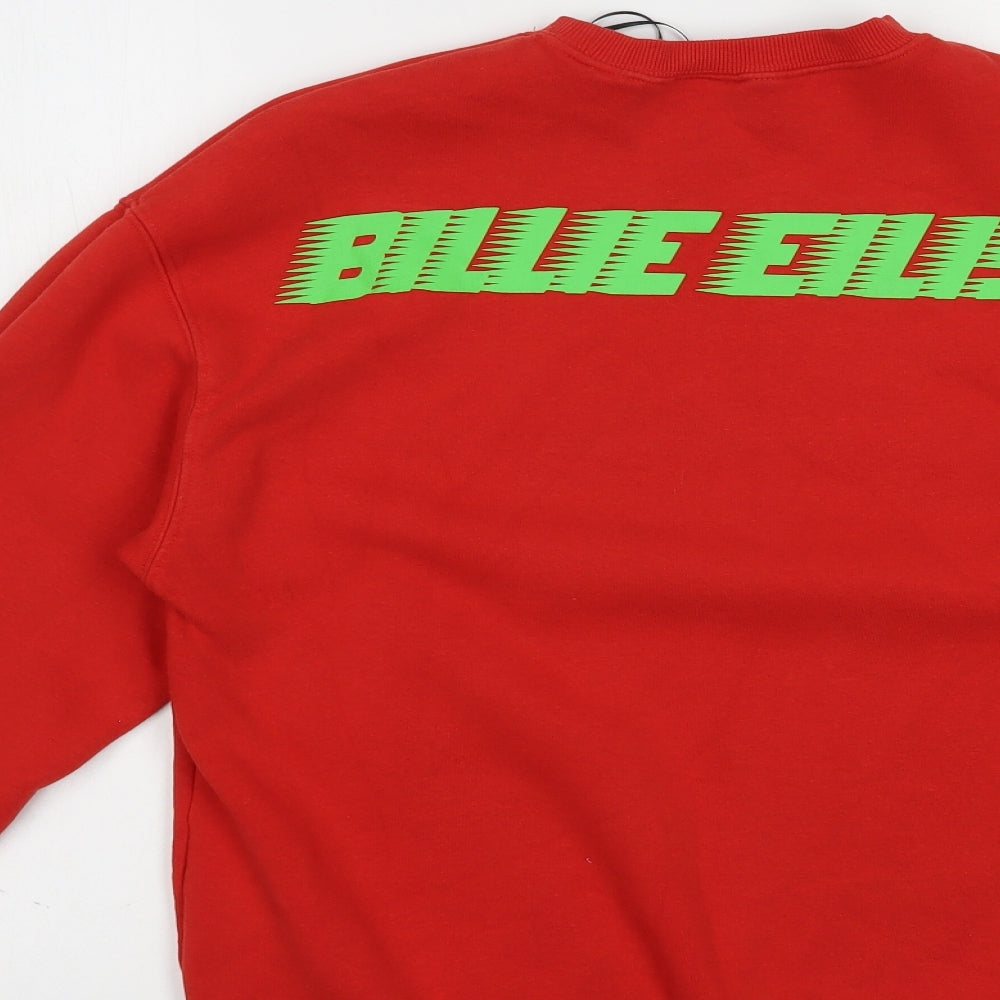 H&M Womens Red  Polyester Pullover Sweatshirt Size XS  Pullover - Billie Eilkish