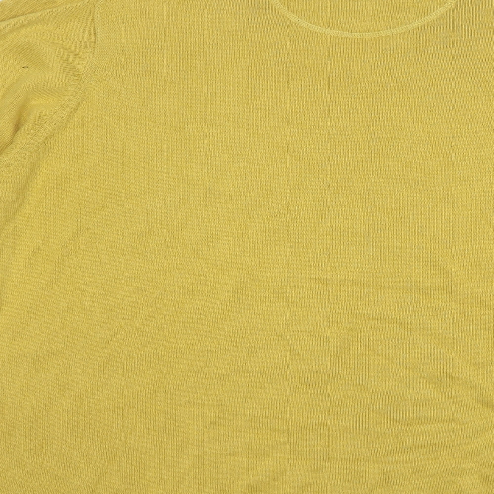 Marks and Spencer Mens Yellow V-Neck  Cotton Pullover Jumper Size XL