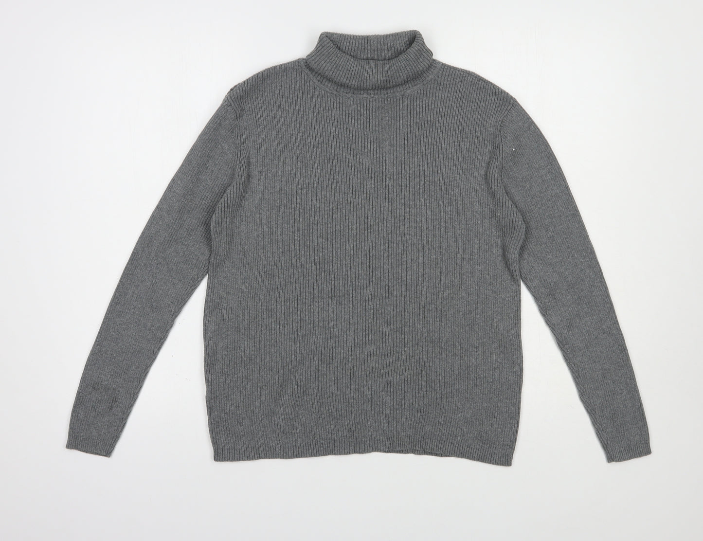 Joie de Vivre Womens Grey Roll Neck  Cotton Pullover Jumper Size 20