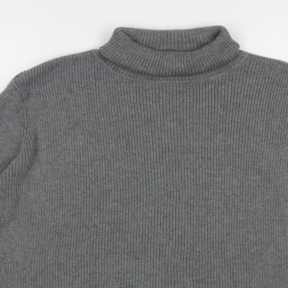 Joie de Vivre Womens Grey Roll Neck  Cotton Pullover Jumper Size 20