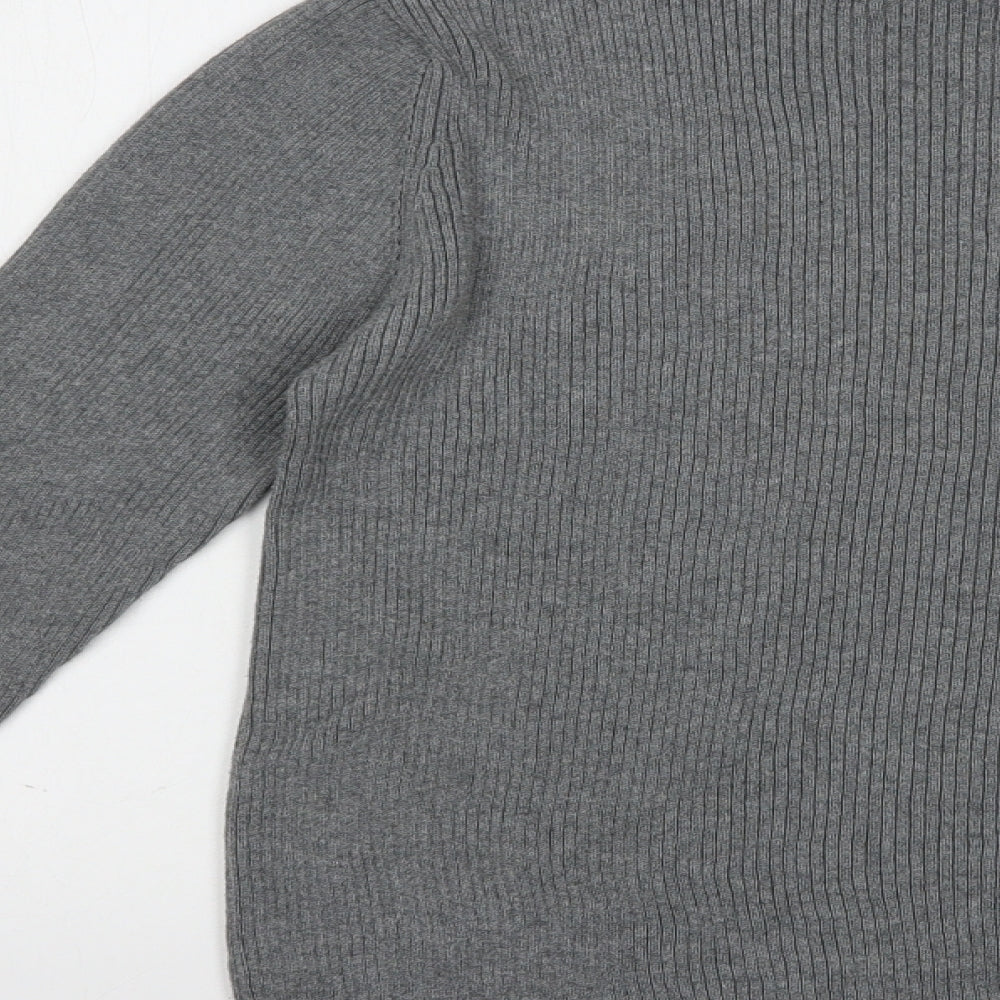 Joie de Vivre Womens Grey Roll Neck  Cotton Pullover Jumper Size 20