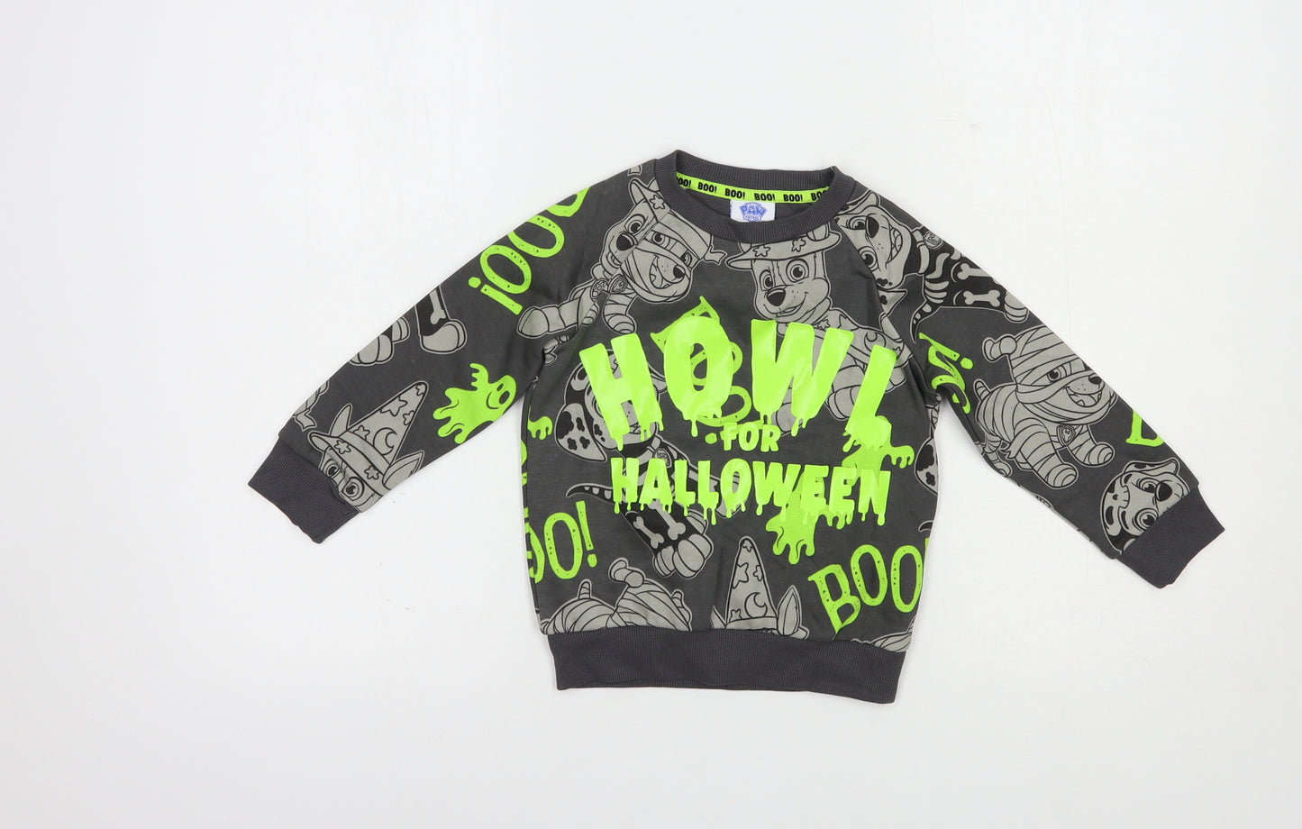 F&F Boys Grey  Cotton Pullover Sweatshirt Size 2-3 Years  Pullover - Paw Patrol Halloween