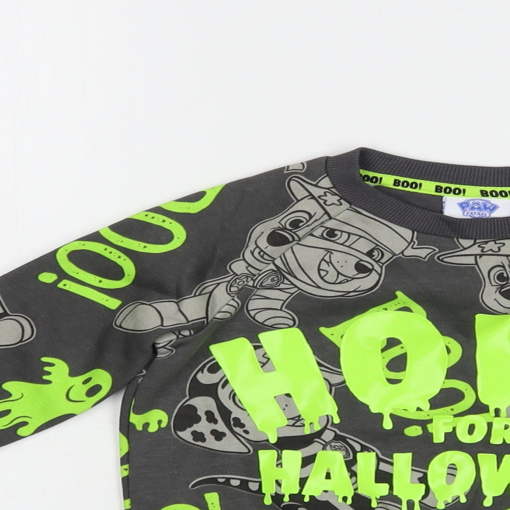 F&F Boys Grey  Cotton Pullover Sweatshirt Size 2-3 Years  Pullover - Paw Patrol Halloween