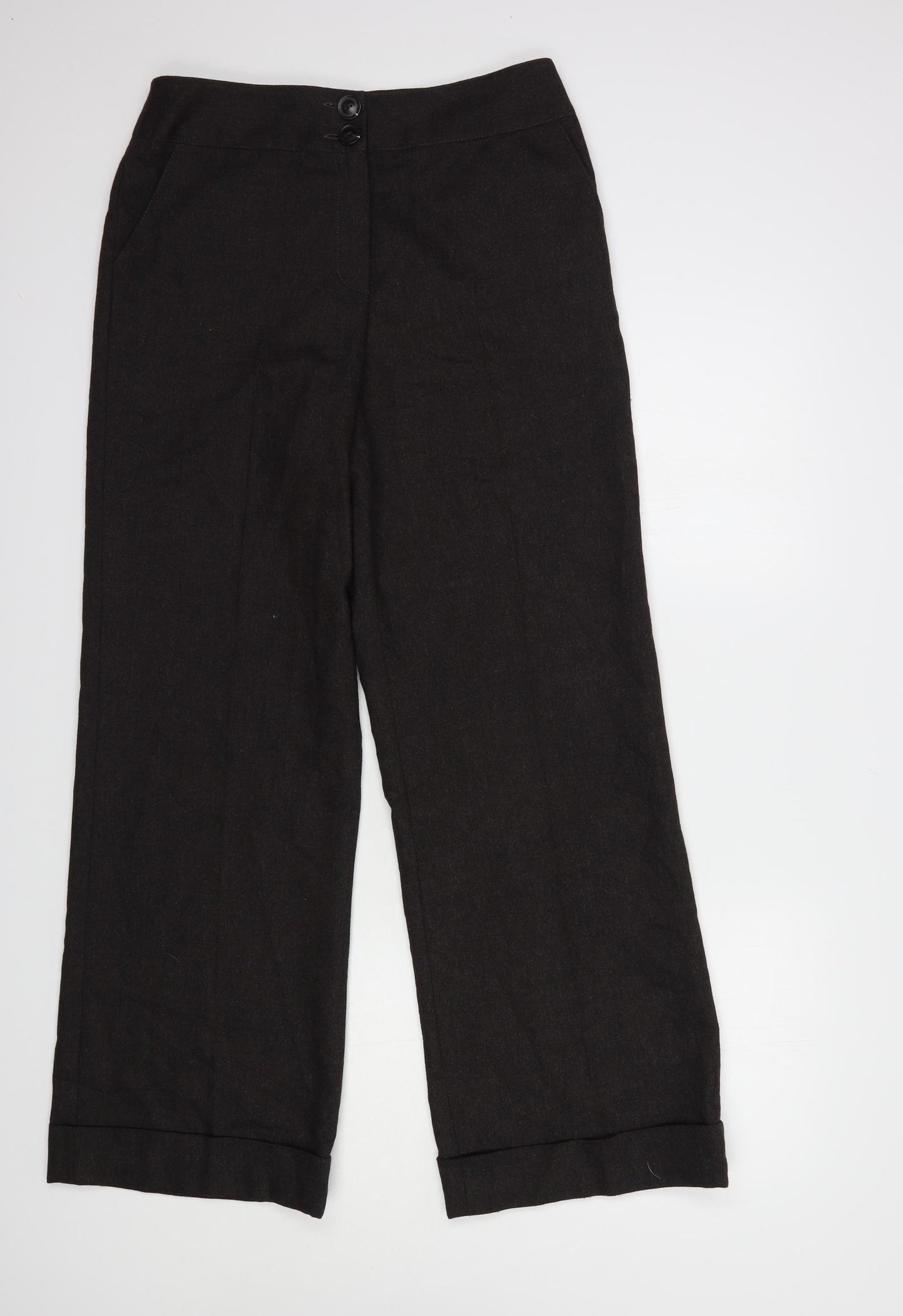 Windsmoor Womens Brown  Wool Dress Pants Trousers Size 10 L32 in Regular Button