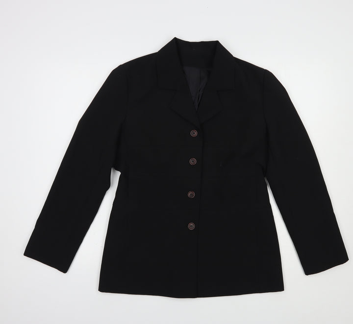 New Look Womens Black Jacket Blazer Size 12 Button