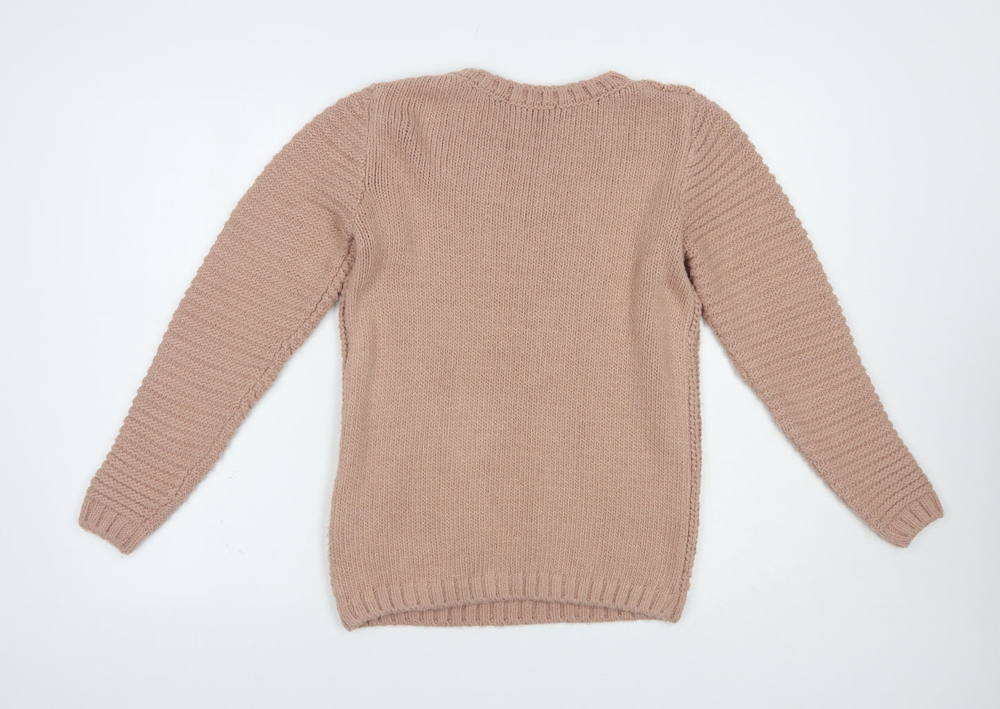 Dorothy Perkins Womens Pink Crew Neck  Acrylic Pullover Jumper Size 8