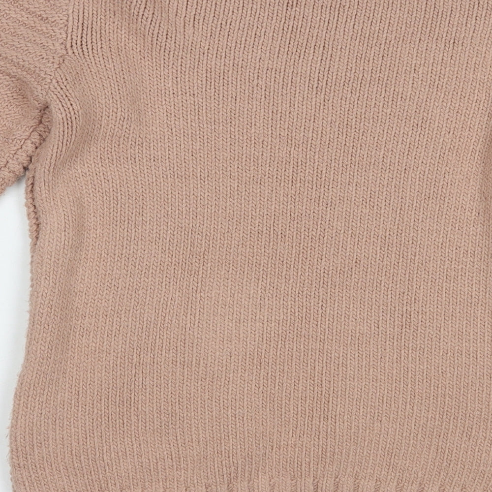 Dorothy Perkins Womens Pink Crew Neck  Acrylic Pullover Jumper Size 8