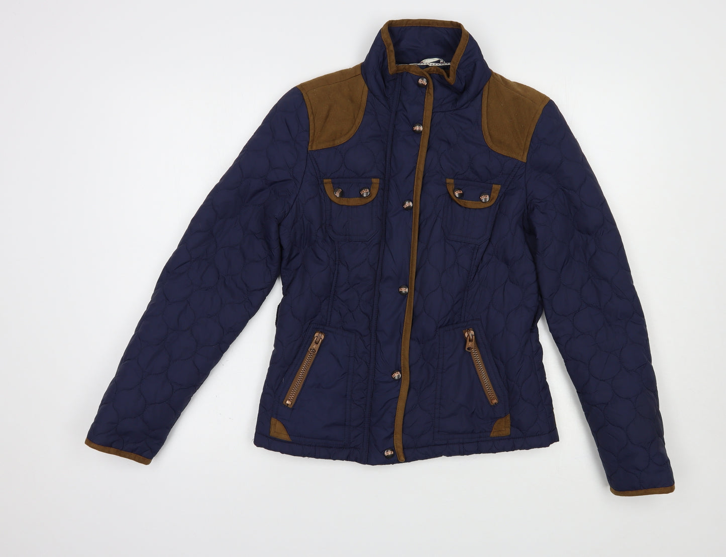 SoulCal&Co Womens Blue   Quilted Jacket Size 8  Zip