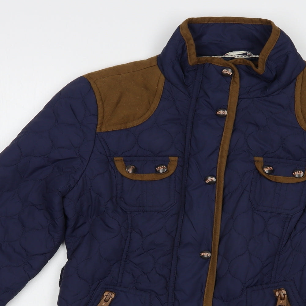 SoulCal&Co Womens Blue   Quilted Jacket Size 8  Zip