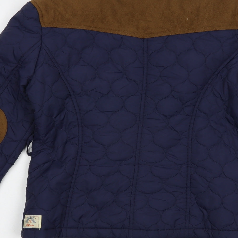 SoulCal&Co Womens Blue   Quilted Jacket Size 8  Zip