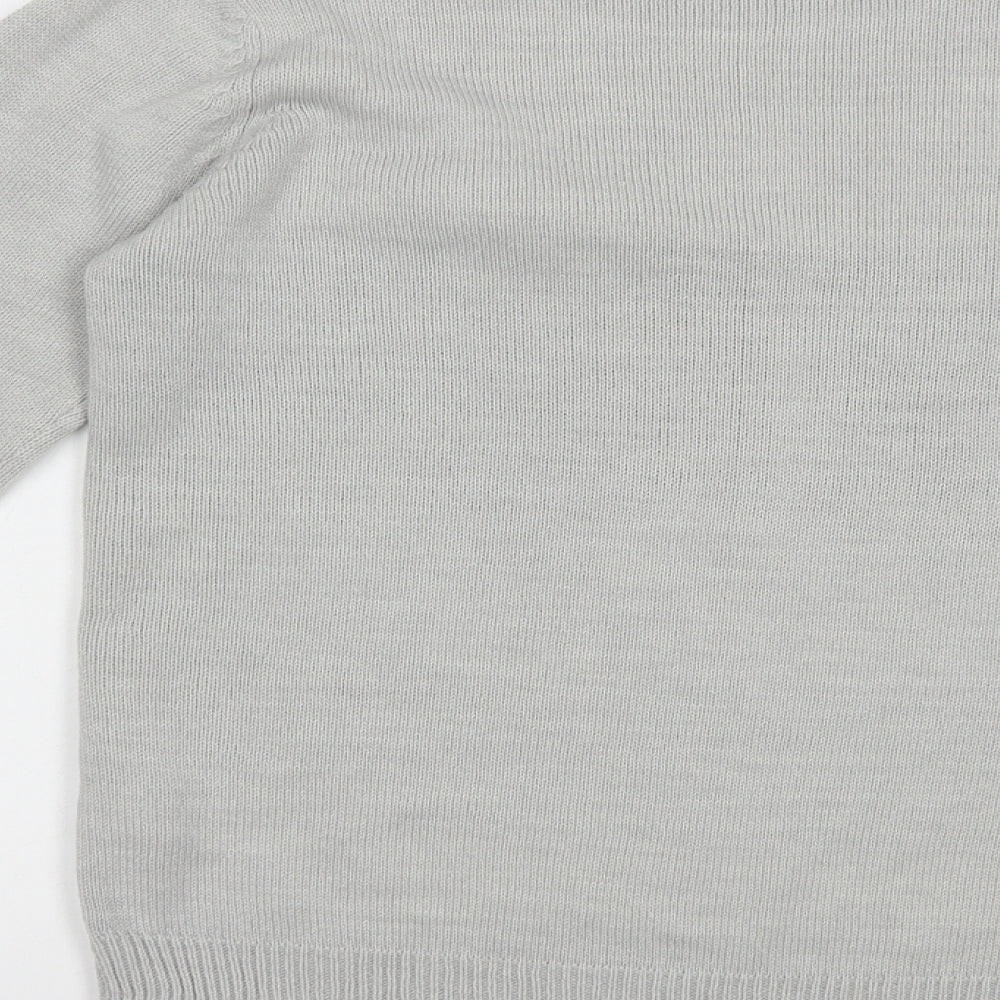 F&F Womens Grey Crew Neck  Acrylic Pullover Jumper Size 8   - Christmas Jumper