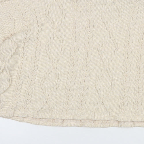 F&F Womens Beige Roll Neck  Polyester Pullover Jumper Size 6
