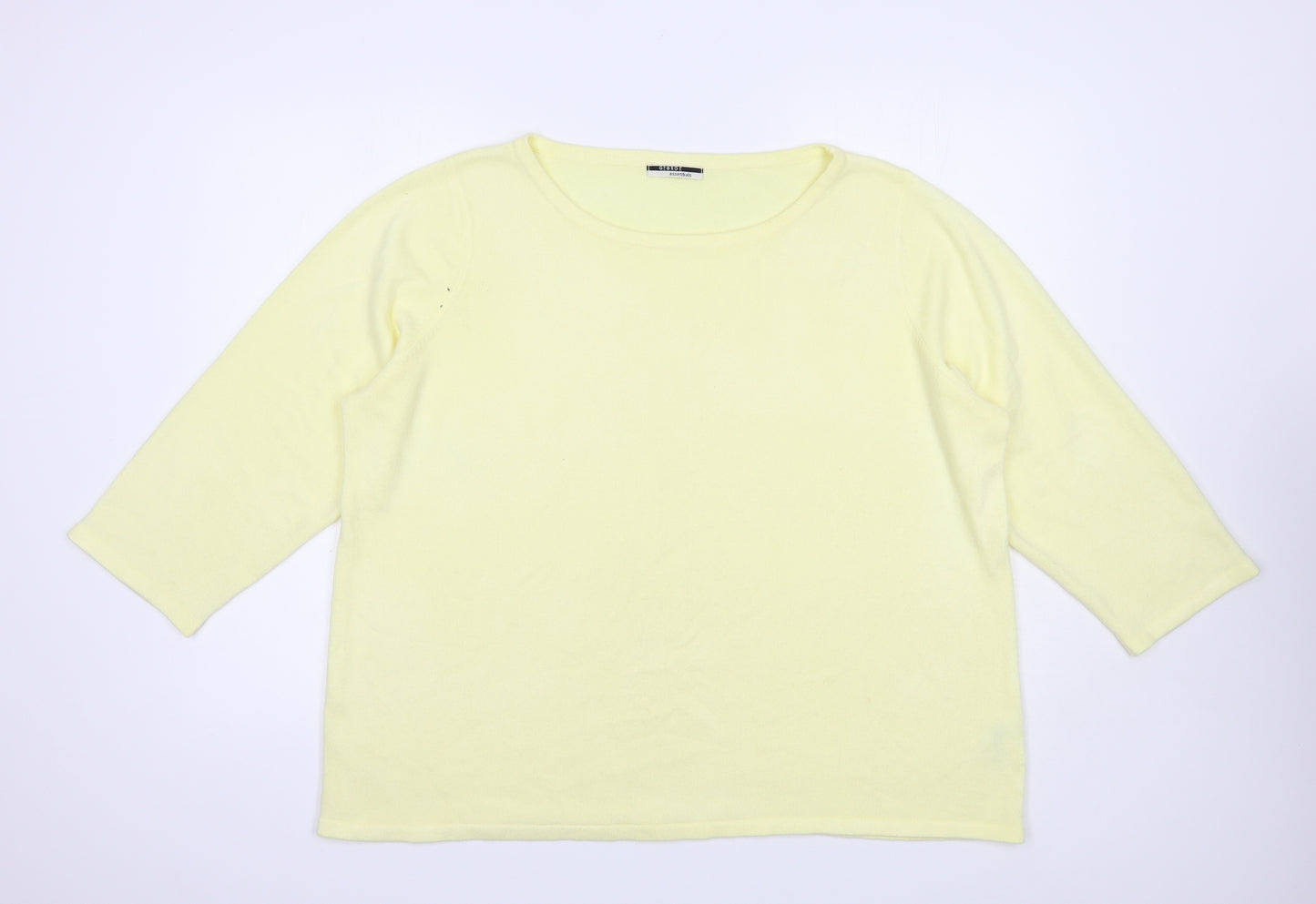 George Womens Yellow Boat Neck  Acrylic Pullover Jumper Size 24