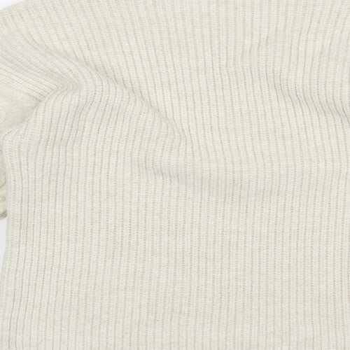 George Womens Beige Mock Neck  Acrylic Pullover Jumper Size S