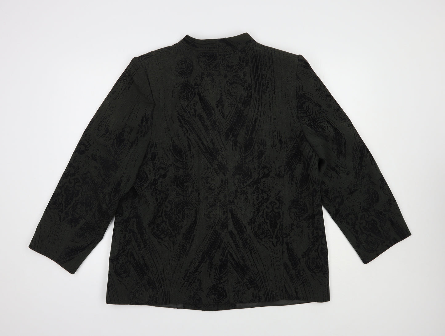 ELVI Womens Green Paisley  Jacket Blazer Size 20  Button