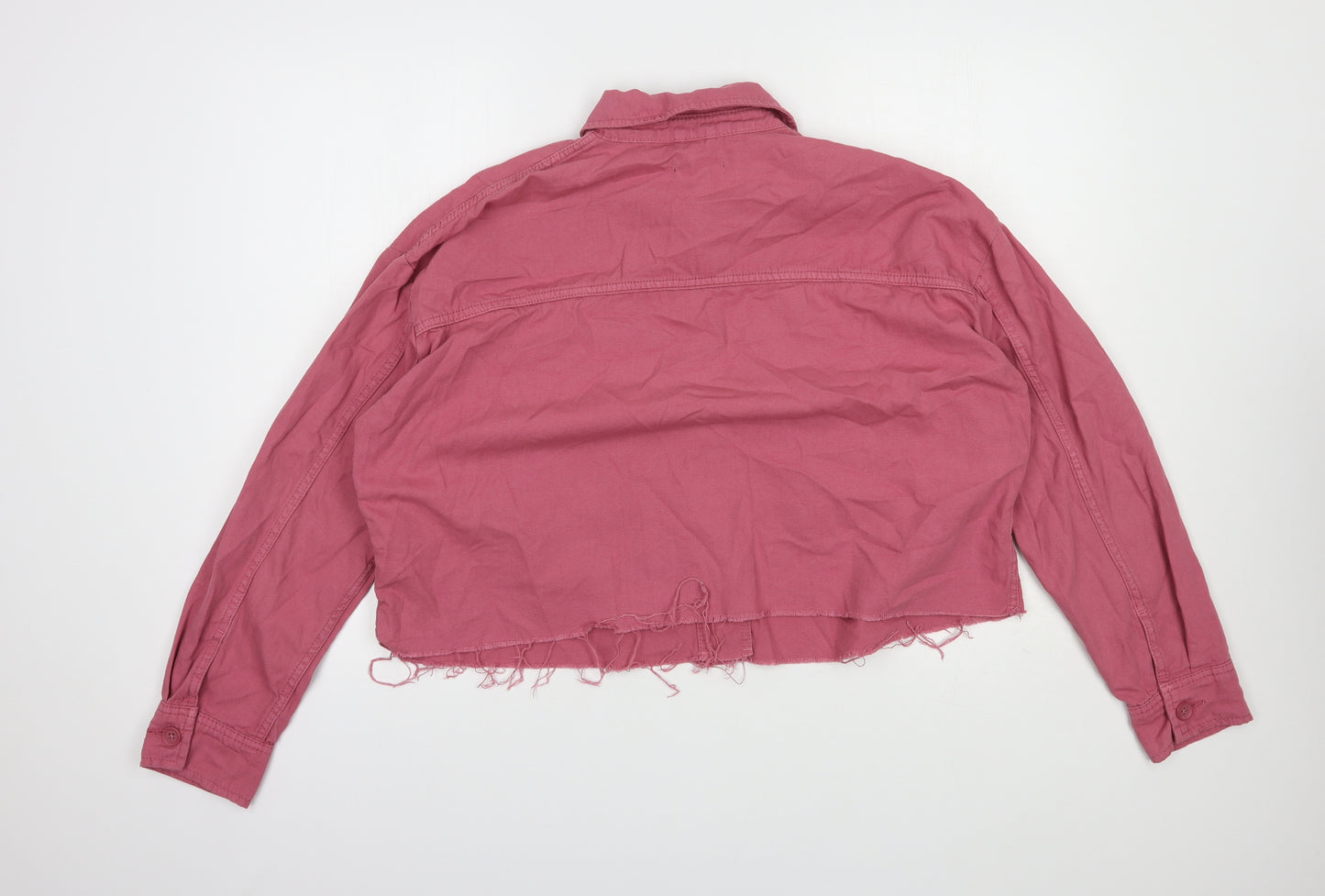 Topshop Womens Pink   Jacket  Size M  Button - Cropped