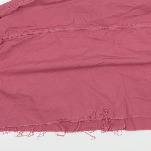 Topshop Womens Pink   Jacket  Size M  Button - Cropped