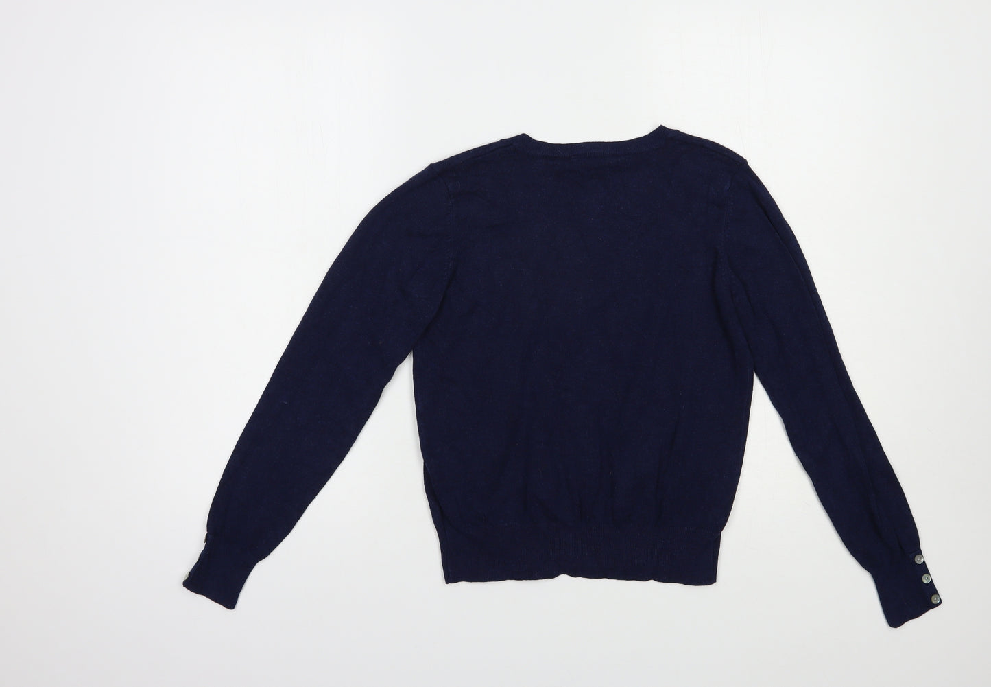 Matalan Womens Blue Crew Neck  Viscose Cardigan Jumper Size 10
